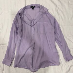 Express Men's Lavender Long-Sleeve Button-Up Shirt